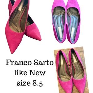 Franco Sarto Women's Pointed Toe Flats in Hot Purple